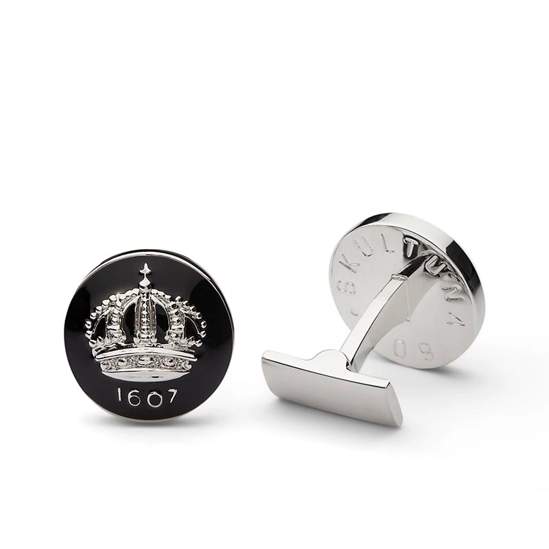 Manschettknappar The Crown, Baroque Black & Silver