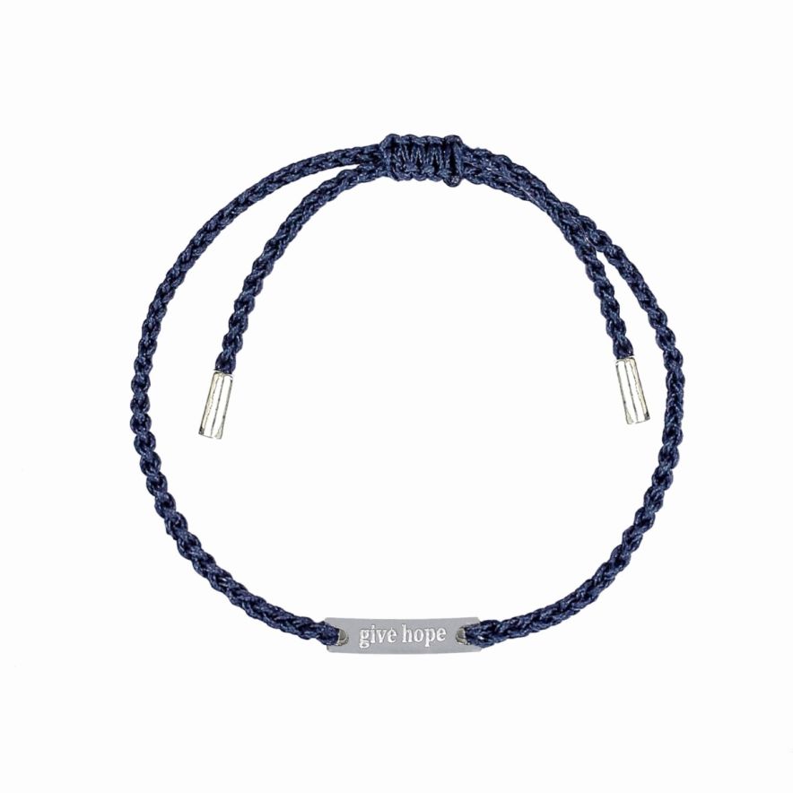 ARMBAND GIVE HOPE tråd/silver Navy