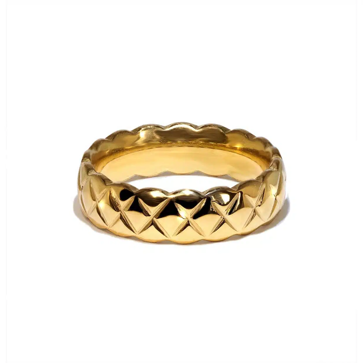 Bold Bred Square Guld Ring