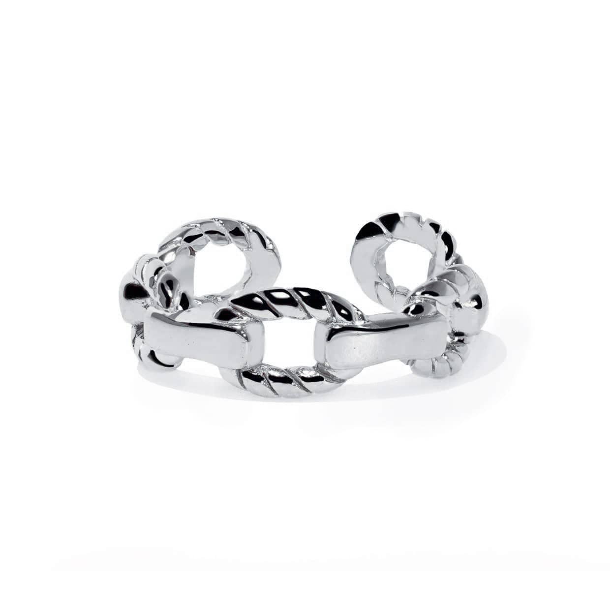 Bold Twist Silver Justerbar Ring