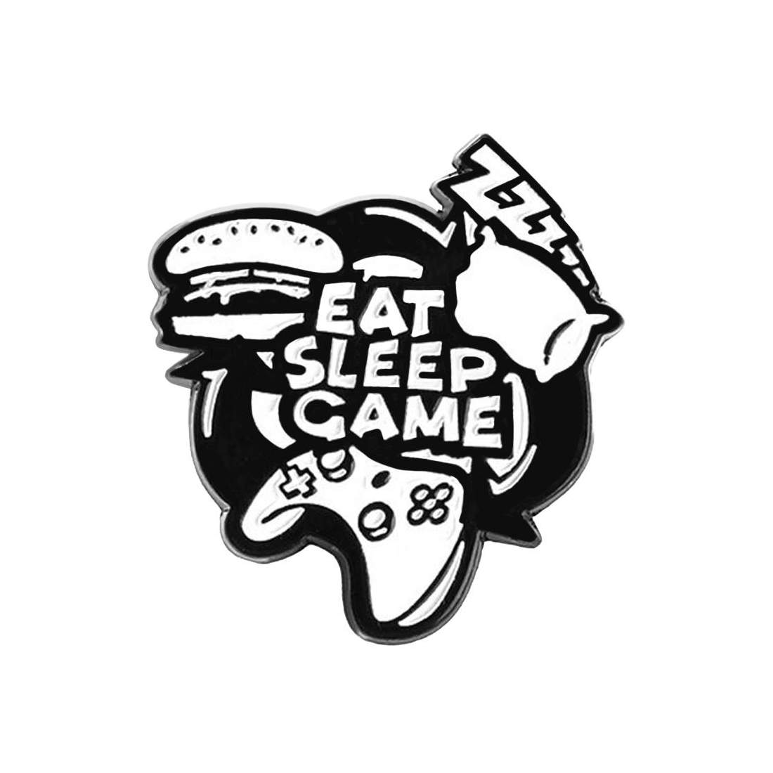 Brosch, Metall - Eat Sleep Game