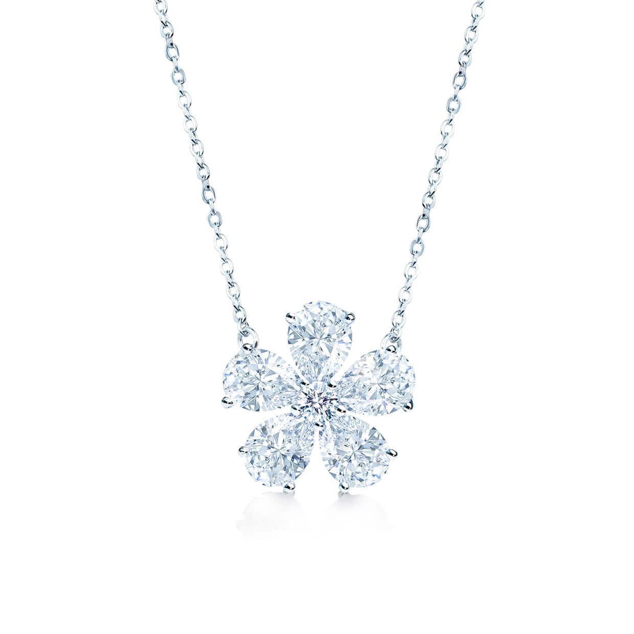 Flora Silver Pear Cut Flower Halsband