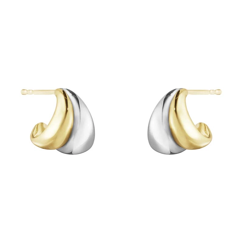 Georg Jensen - Curve Örhängen Små Silver & Guld