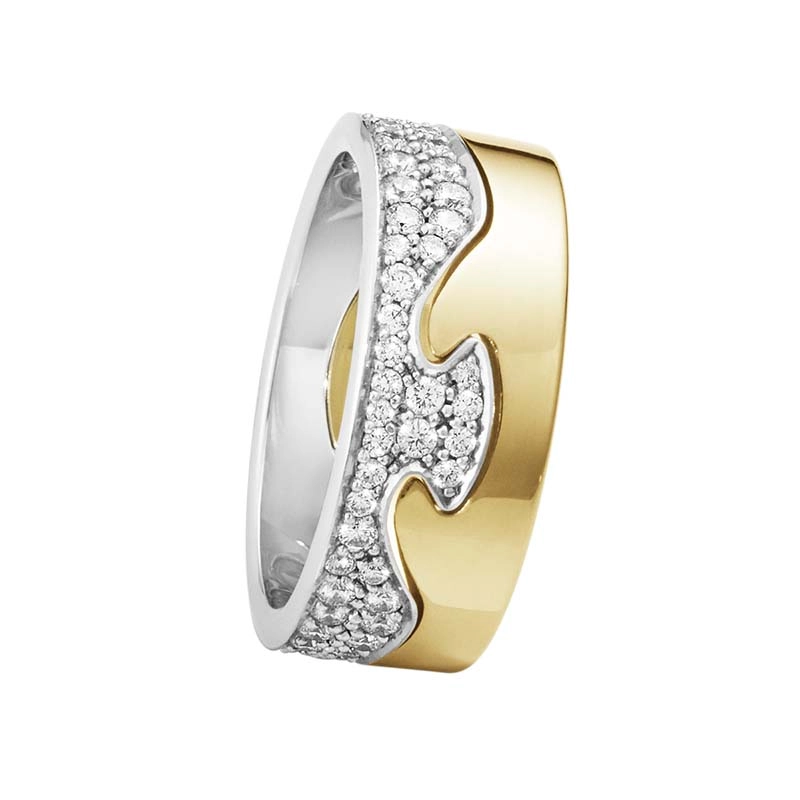 Georg Jensen - Fusion 2-delad Ring Vitguld/Guld Pavé