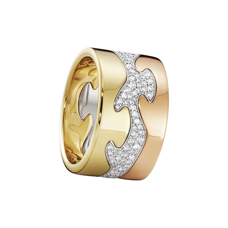 Georg Jensen - Fusion 3-delad Ring Guld/Vitguld/Rosé Pavé Guld