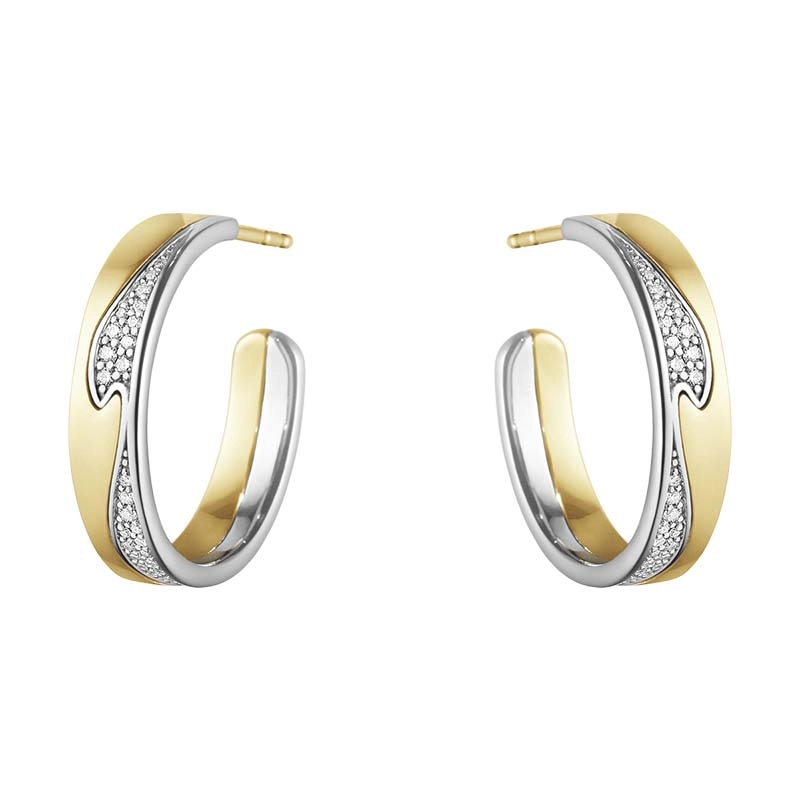 Georg Jensen - Fusion Örhängen Guld och Vitguld med 0.21 ct Diamanter