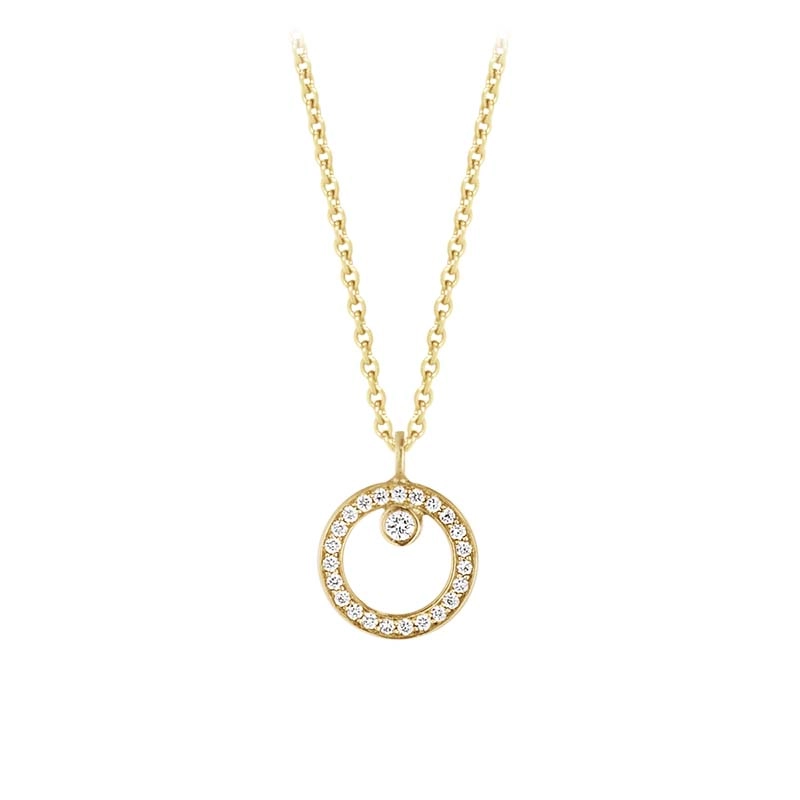 Georg Jensen - Halo Halsband Guld med Diamanter 0.06 ct