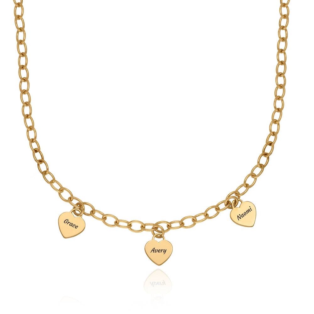 Heart Charms Halsband i 18k Guld Vermeil