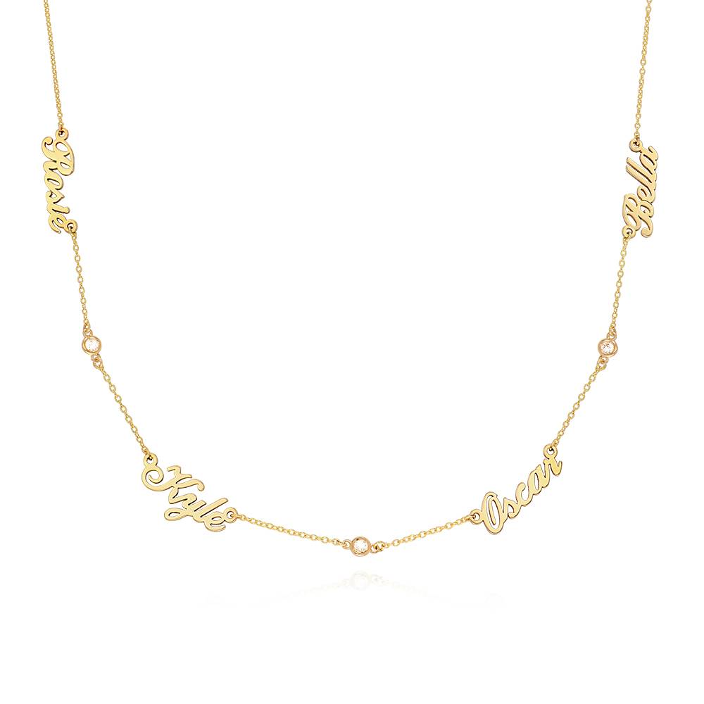 Heritage-Halsband med Flera Namn och Diamant i 14K Guld