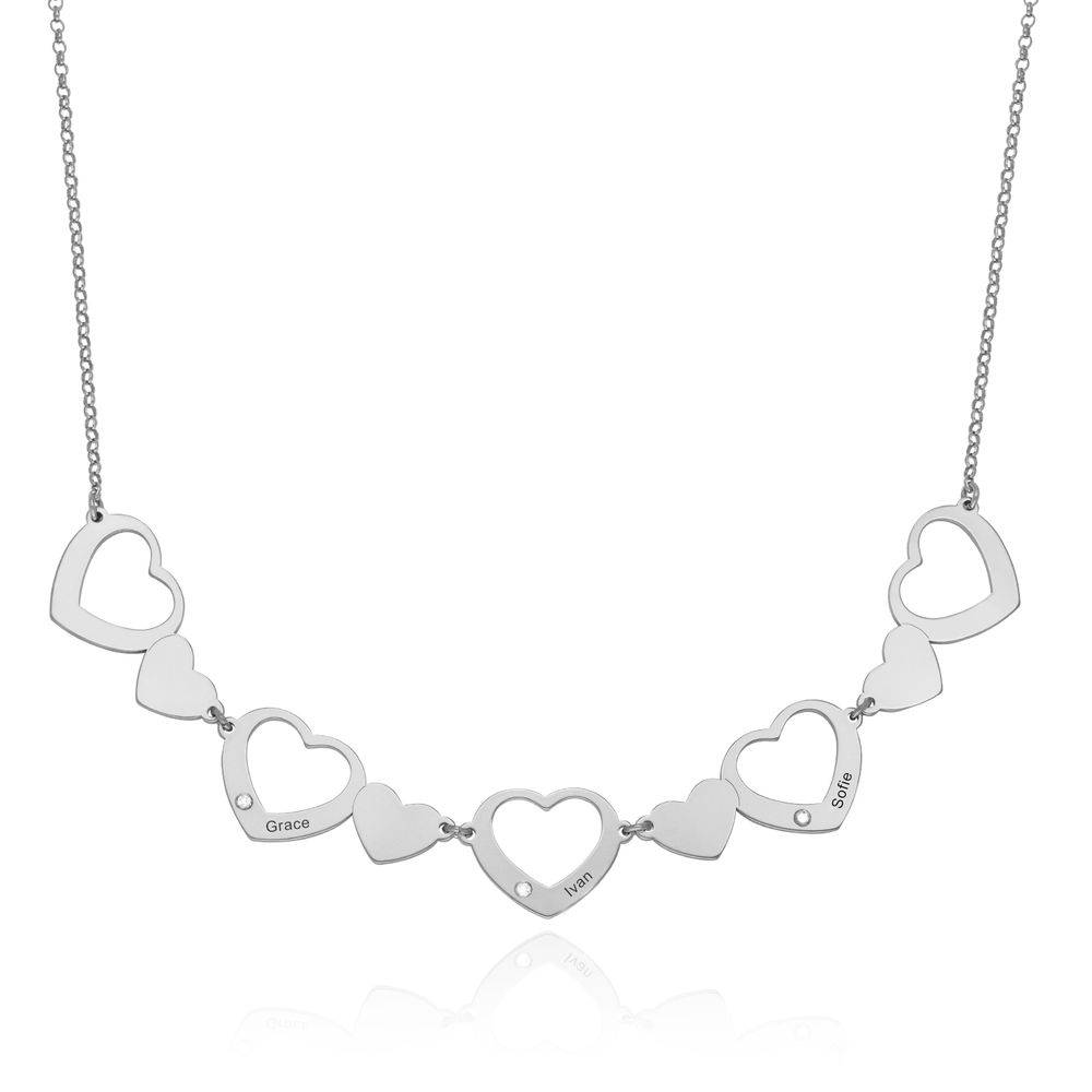 Multi-Heart Halsband Med Diamant i Sterling Silver