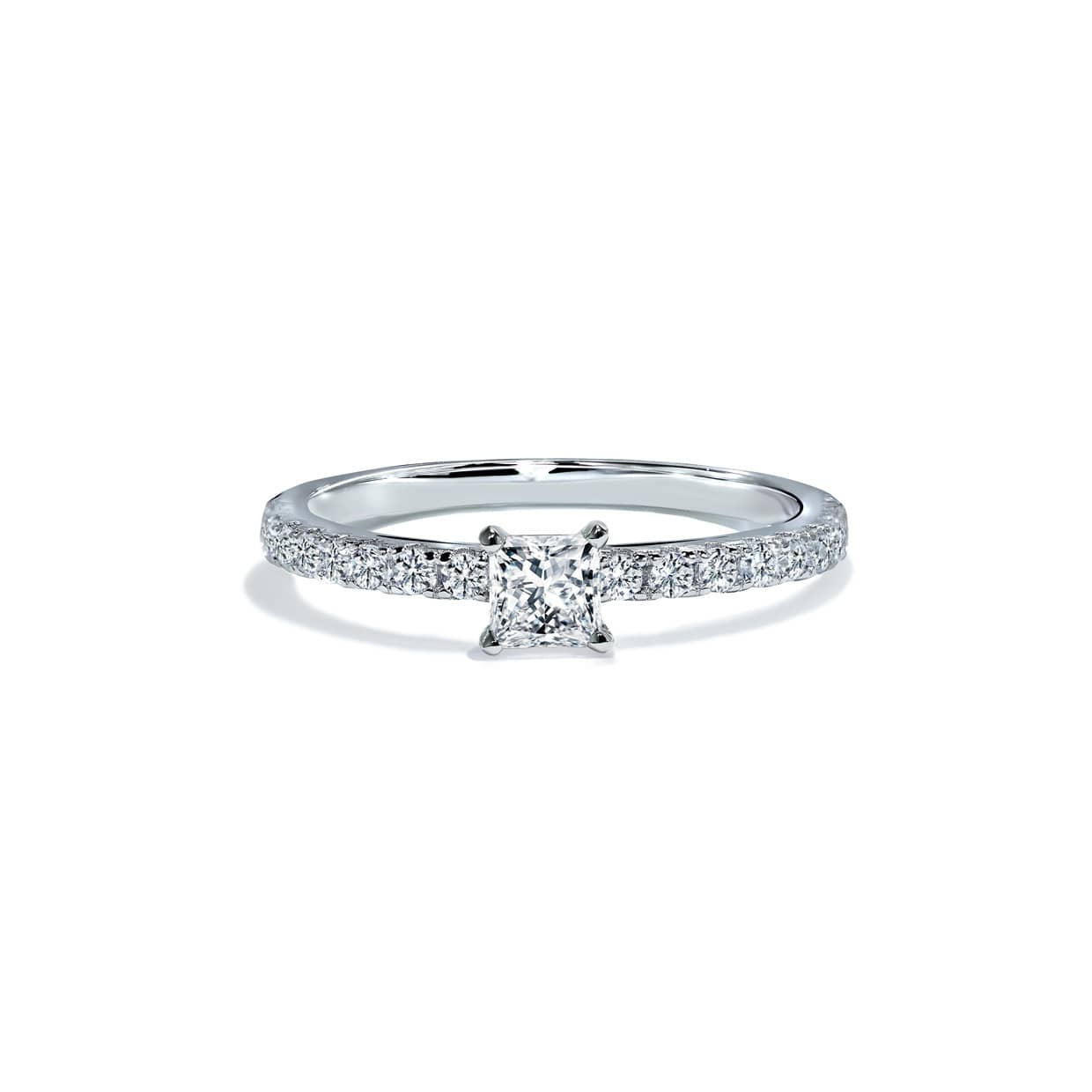 Oxford Silver Fyrkantig Solitaire Ring Med Stenar