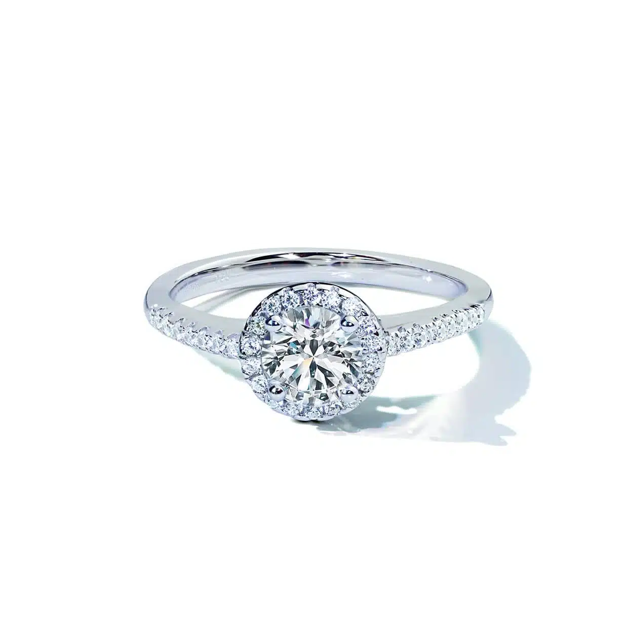 Oxford Silver Round Cut Halo Ring