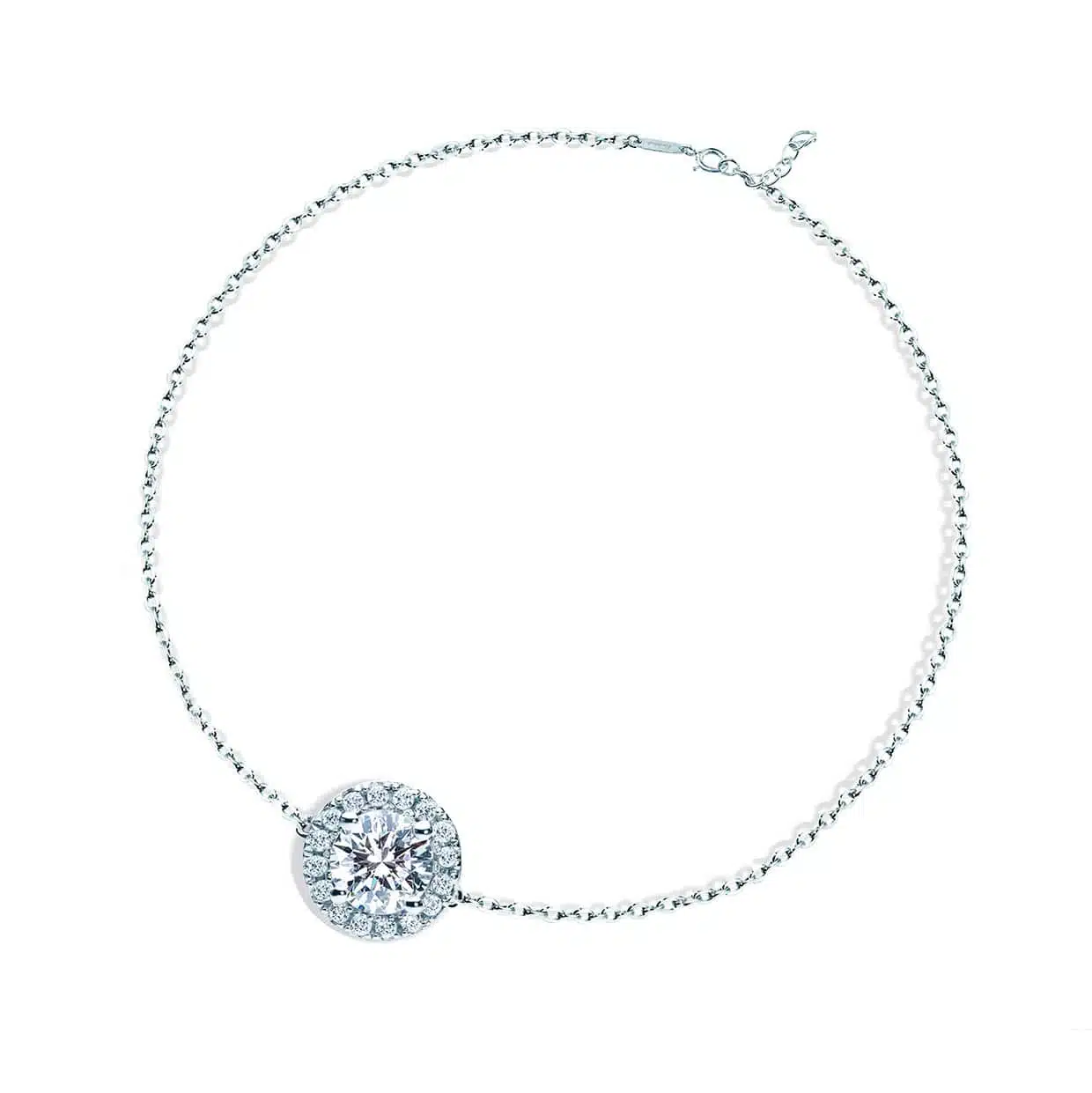 Oxford Silver Round Halo Armband