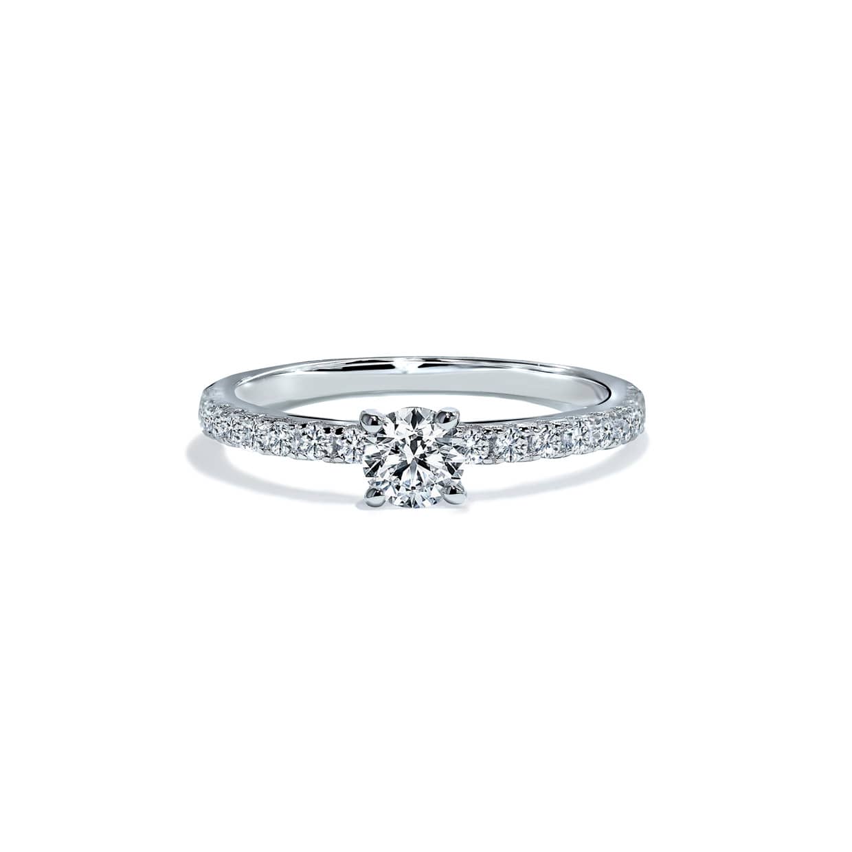 Oxford Silver rund Solitaire-ring med stenar