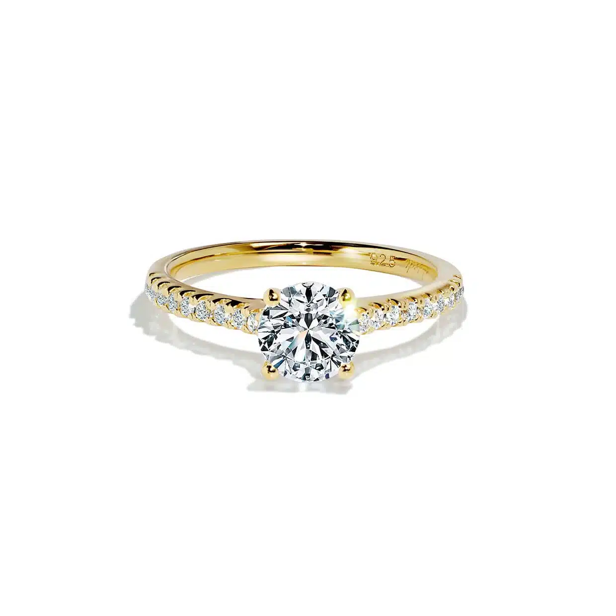 Oxford Solitaire Ring i Förgyllt Sterling Silver