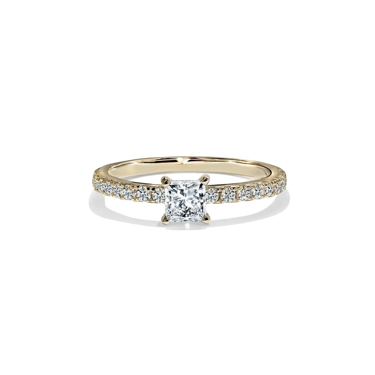 Oxford Square Cut Solitaire Ring i Guld