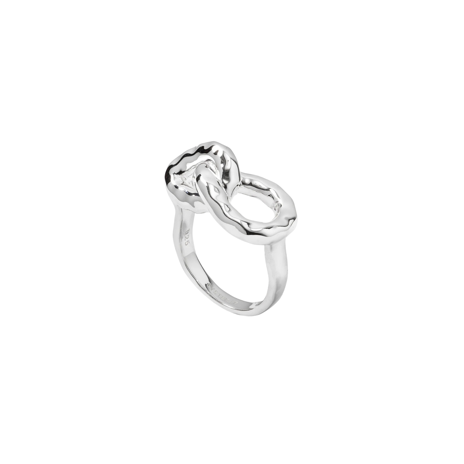 Ring Bolded Hammered Links Silver 16,5