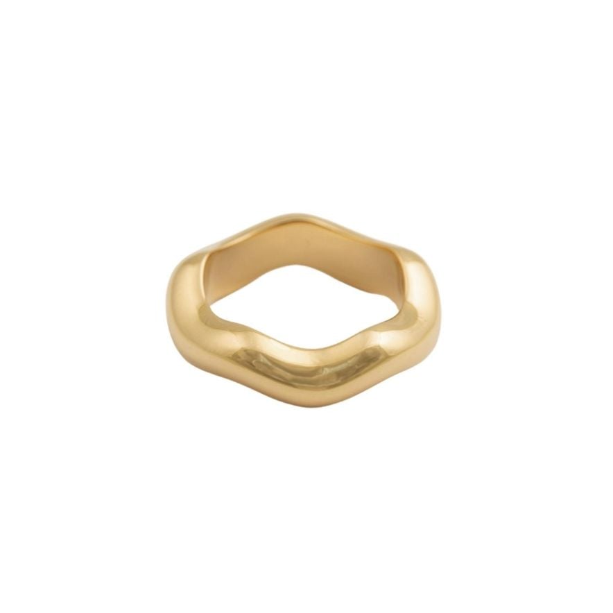 Ring Bolded Wavy Guld 16mm