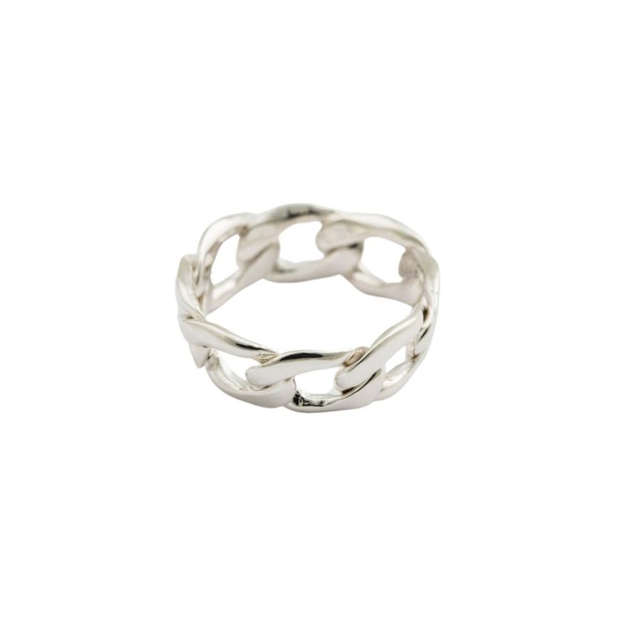 Ring Links Curb Chain Silver 16mm