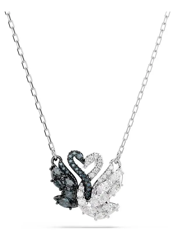 Swarovski Halsband Swan - Silver/Svart