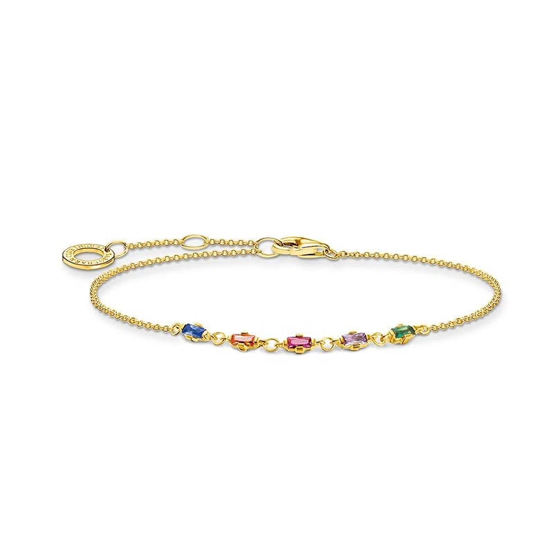 Thomas Sabo - Armband Baguetteslipade Färgade Stenar Guld