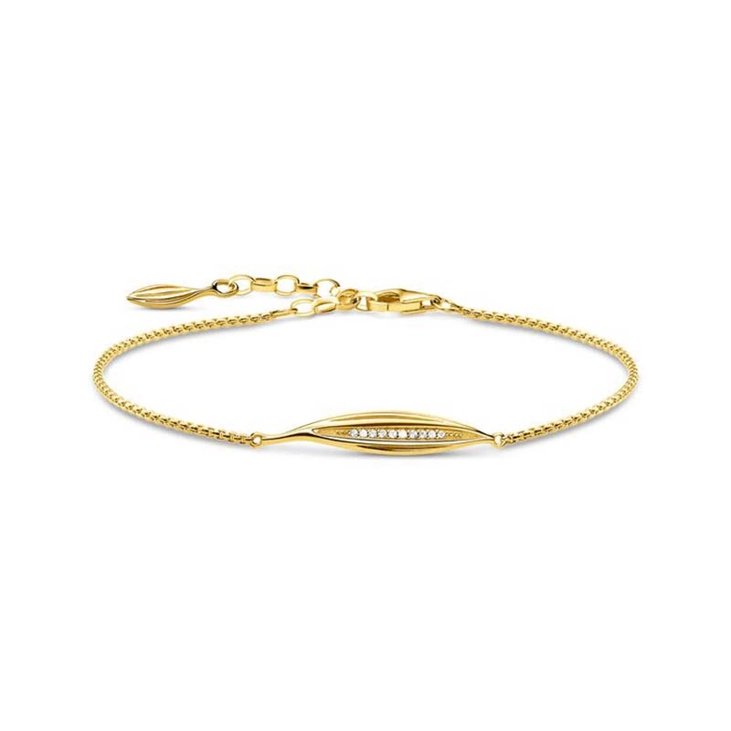 Thomas Sabo - Glittrande Blad Armband Guld