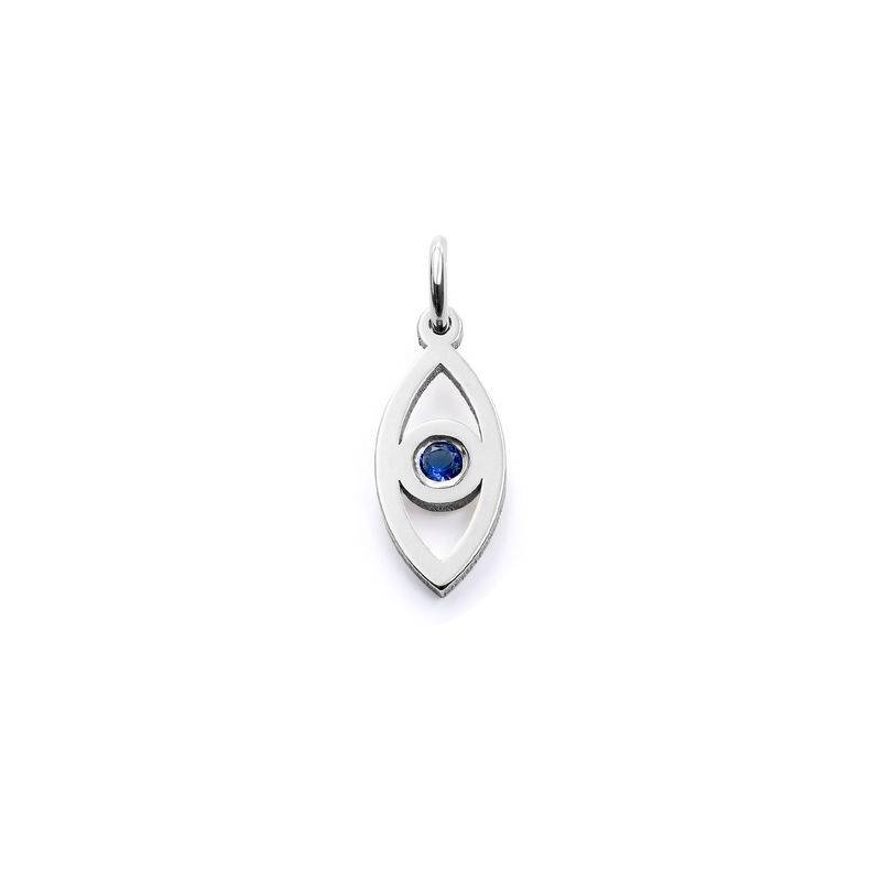 Vertikal Evil Eye Berlock till Linda Cirkelhalsband i Silver